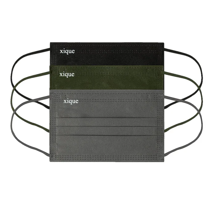 Disposable 3ply Face Mask Non-woven Fabric Hot Sale 17.5x9.5cm Black Respirator