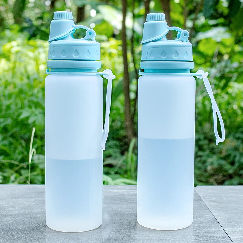 Foldable 500ML Sports Water Bottle Silicone Collapsible Water Bottle BPA Free for Gym Camping Hiking Travel