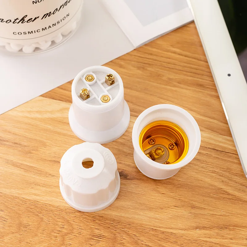 High Quality Suspended Screw E27 Lamp Holders Porcelain White Bakelite High Temperature Resistant Flame Retardant Head Bulb Base