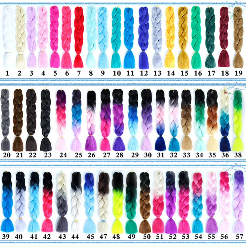 24inch Jumbo Braids Ombre Jumbo Braiding Hair Coloured Synthetic Braid Wigs Crochet Blonde Hair Extensions