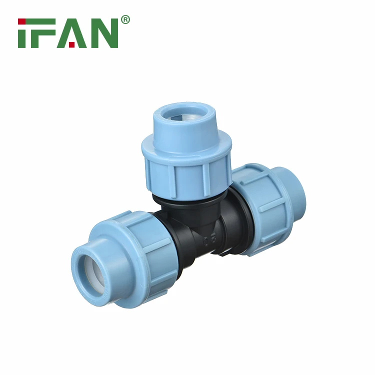 IFAN Factory Price PP Fittings ASTMD3035 PP Compression Fittings 20-110mm Tee HDPE Fitting