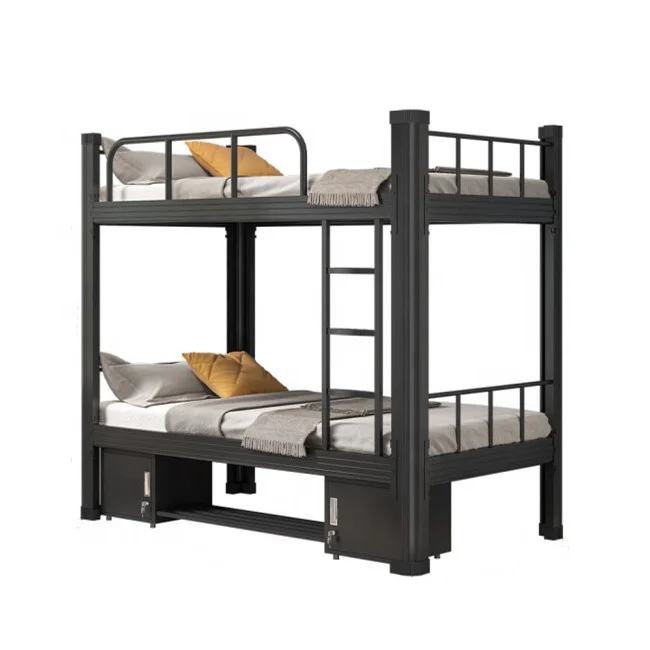 Hostel & School Double Deck Steel Frame Bunk Beds for Kids Triple Metal Bed for Dormitory & Bedroom Project for Home Use
