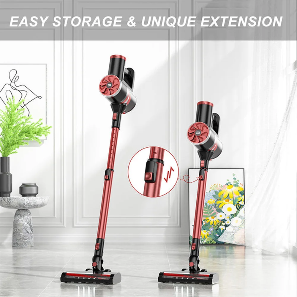 PRETTYCARE Upright Vertical Electric Cyclone Handheld Carpet Stick Wireless Cordless Vacuum Cleaner Wireless Home For Carpets
