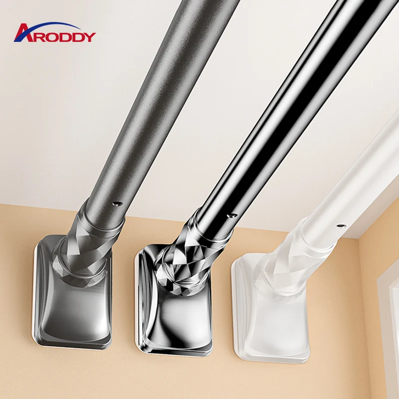 Black Hot Sale Buy Shower Room Cafe Adjustable Single Curtain Poles And Accessories