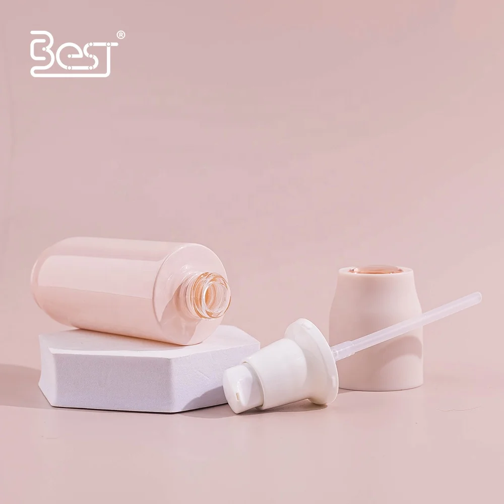 Delicate Cute Pink Essential Oil Serum Lotion Refillable 40ml Travel Size Glass Bottle with Pump and Cap