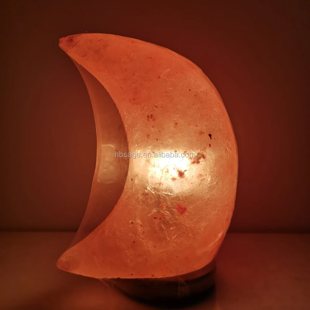 Moon Crystal Salt Lamp / Himalaya Crafted Moon Shaped Salt Lamp