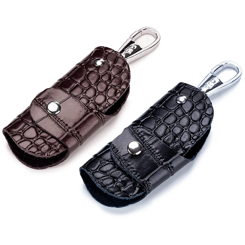 Car key case lady leather crocodile skin small keys holder