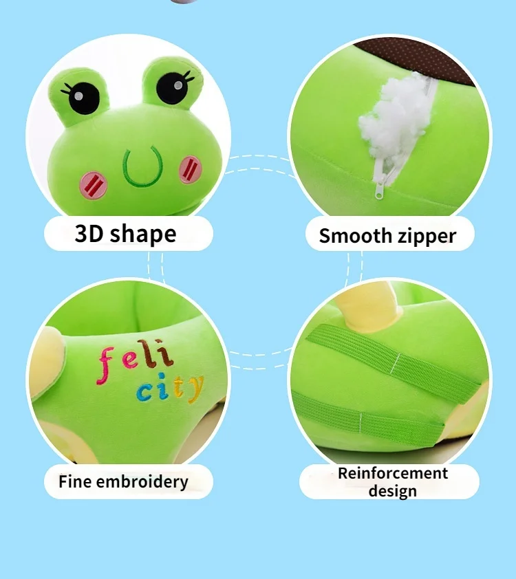 Colorful Custom Made Plush Baby Feed Sofa With Pig Toy Stuffed Baby Gift Learn Seat Support Child Sofa Baby Sitting Chair Sofa