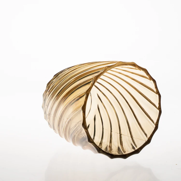 Glass Cup Shaped Clear Orange Coloured Round 320ml Candle Jar 11oz Glass Candle Holder