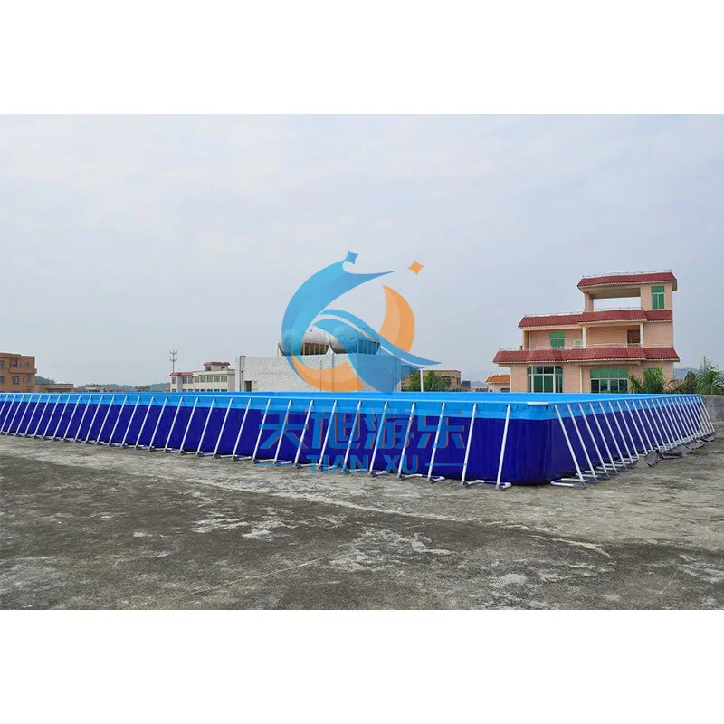 Large PVC Portable above Ground Rectangular Metal Frame Swimming Pool with Stainless Steel Sale on Pool Tools & Accessories