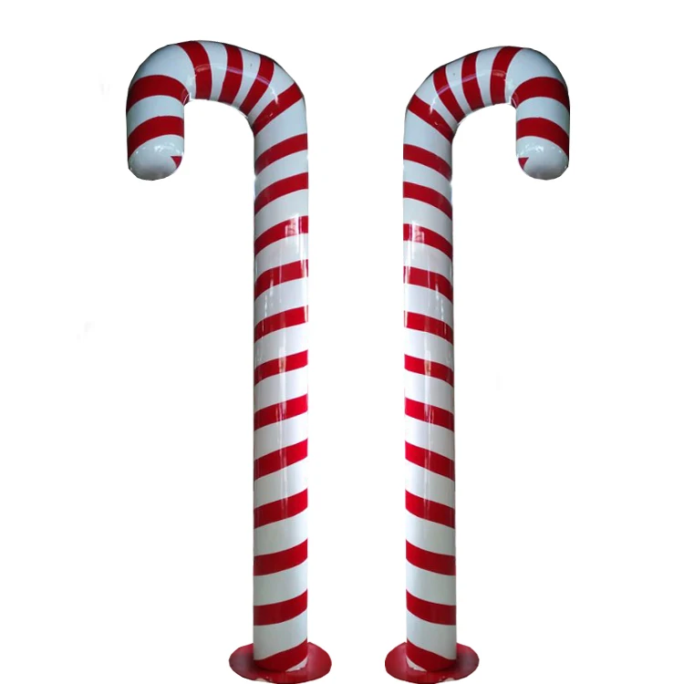 10-Foot Fiberglass Candy Cane Walking Stick Large Outdoor Christmas Decorations Painted Christmas Supplies in Box Packaging