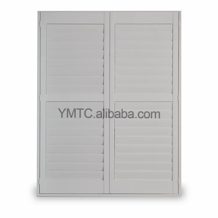 Luxury Home Decor Plantation Shutters Sound Proof Fire Rated Pvc Plastic Horizontal Ventilation Sliding Shutter Doors
