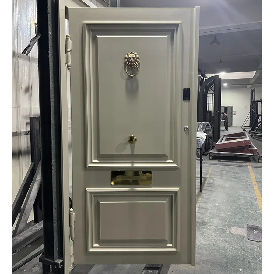 Own brand luxury garden metal door wrought iron interior french doors with handle
