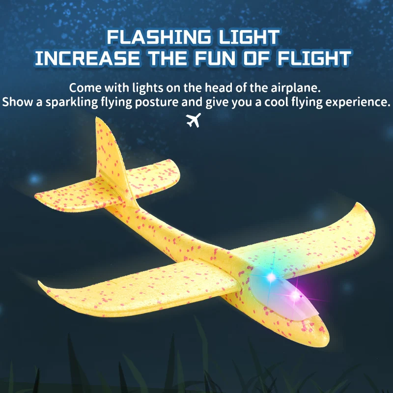 Outdoor Foam Glider Airplane Toys Kids Mini Hand Throwing Glider Plane Flying Sports Games Foam Airplane Toys With Led Light