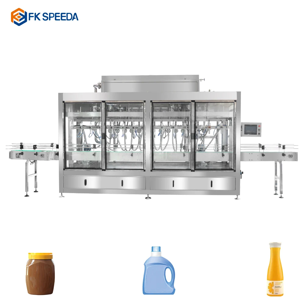 Automatic six nozzles head pineapple fruit concentrated Juice energy drink big filling system machines