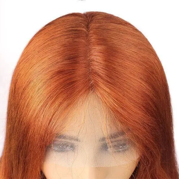 Ginger Red Orange HD Lace Front Wig , 99j Red Color Human Hair Wigs For Black Woman , Orange Color Wig Lace Front Human Hair