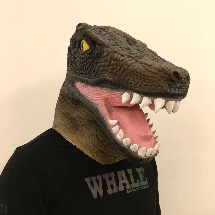 Cute Plush Cow Horn Headband & Realistic Latex Crocodile Head Mask  Perfect Cosplay Accessories for Parties and Events