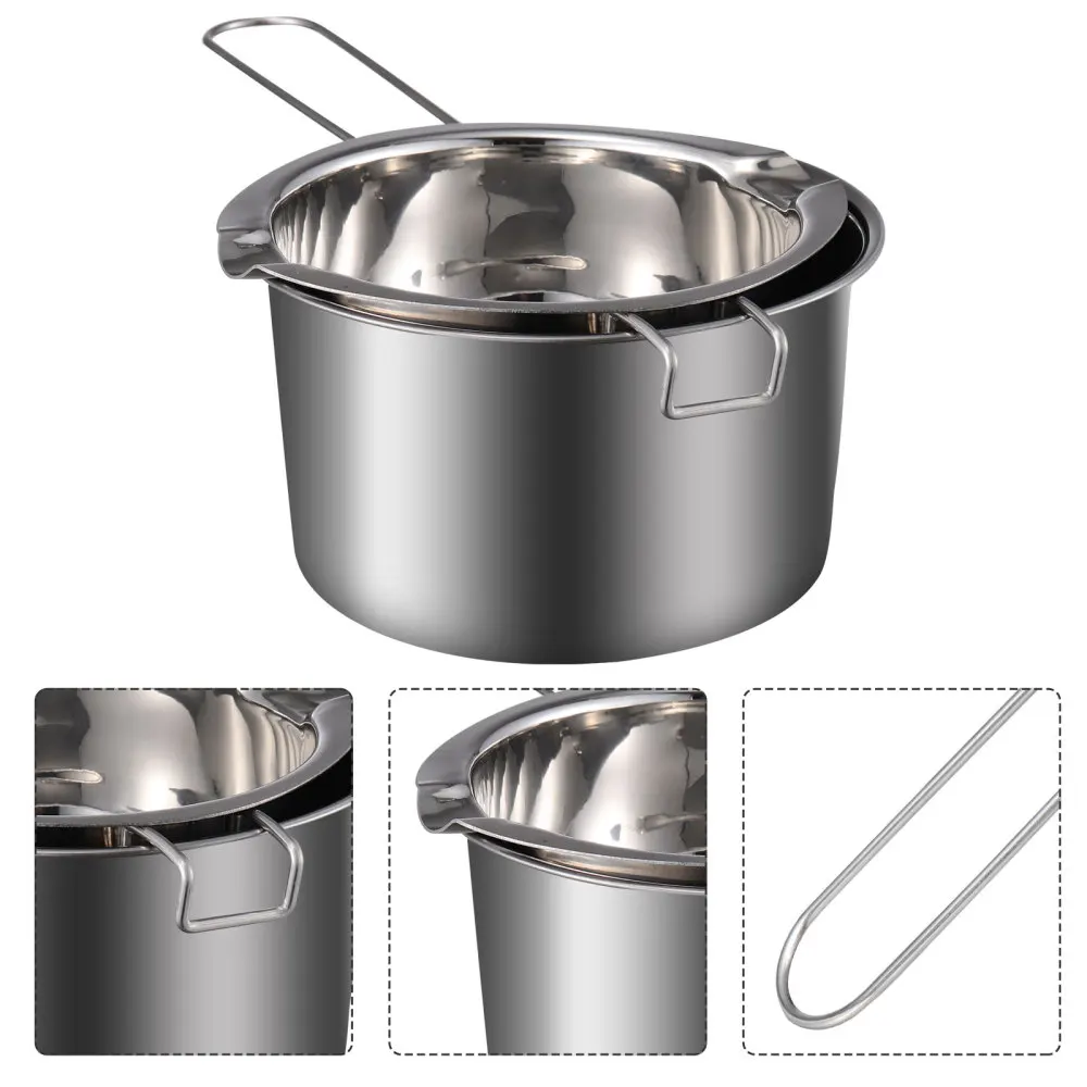 Best Sellers Stainless Steel Double Boiler Pot Long Handle Wax Melting Pot Set For Chocolate Butter