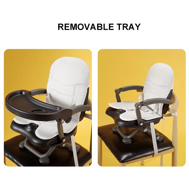 Children Travel Booster Seat with Tray for Baby Folding Portable High Chair for Eating Camping Indoor Outdoor