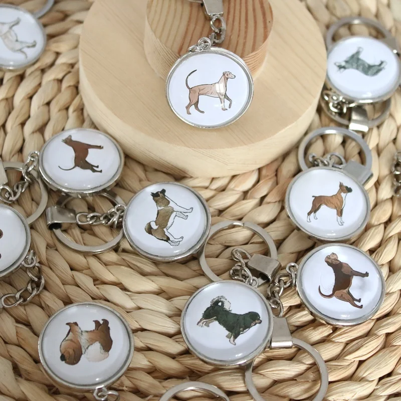 
High quality cheap custom photo car accessories round crystal glass keychain 