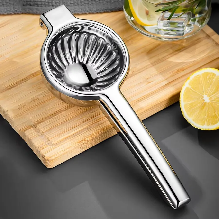 Hot Selling Stainless Steel Large Capacity Lemon Squeezer Cocktail Juice Bartender Tools Comfortable Handle Citrus Lemon Juicing