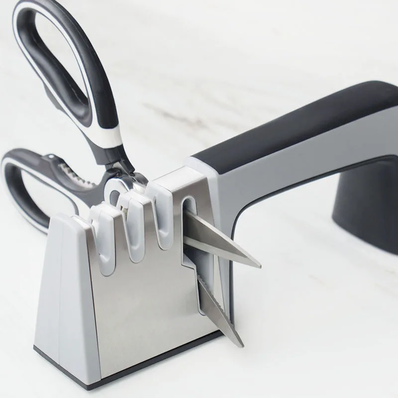 3-Stage Knife Sharpening Tool Blades Kitchen Chef Scissors Sharpener Straight Serrated Knife Sharpener