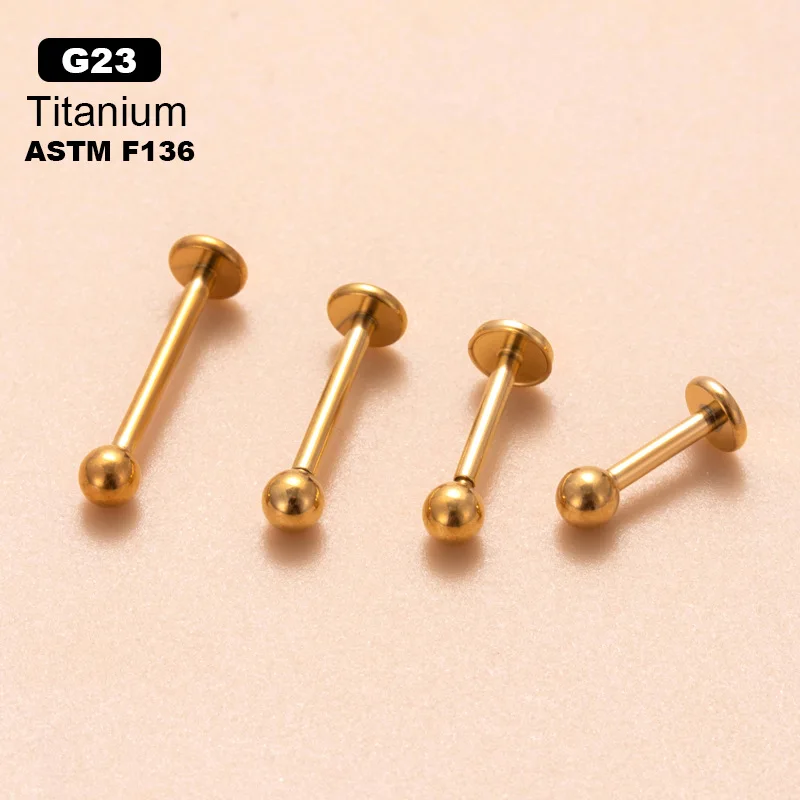 G23/F136 Titanium 16GX6/8/10/12MM Internal Tooth Screw T-Shaped Lip Nail Ear Bone Nail Lip Puncture Jewelry Piercing Fashion