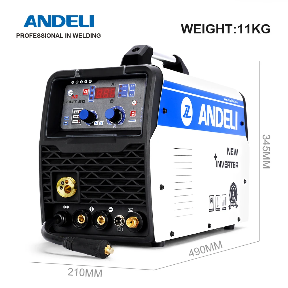 ANDELI M CUT-50 Multi-Function Welding Machine MIG CUT ARC MMA 3 in 1 Welder Semi-Automatic Mig/plasma cutting/stick cutter 220V