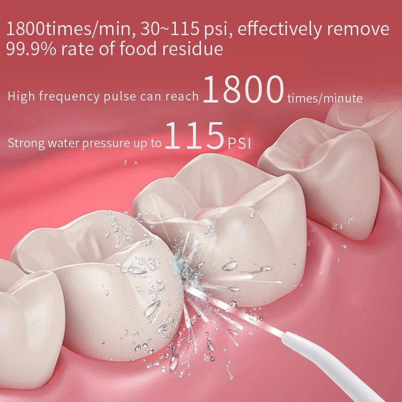 Cordless Dental Dental Irrigator Portable Water Flosser Rechargeable IPX7 Waterproof Water Flosser Oral Irrigator