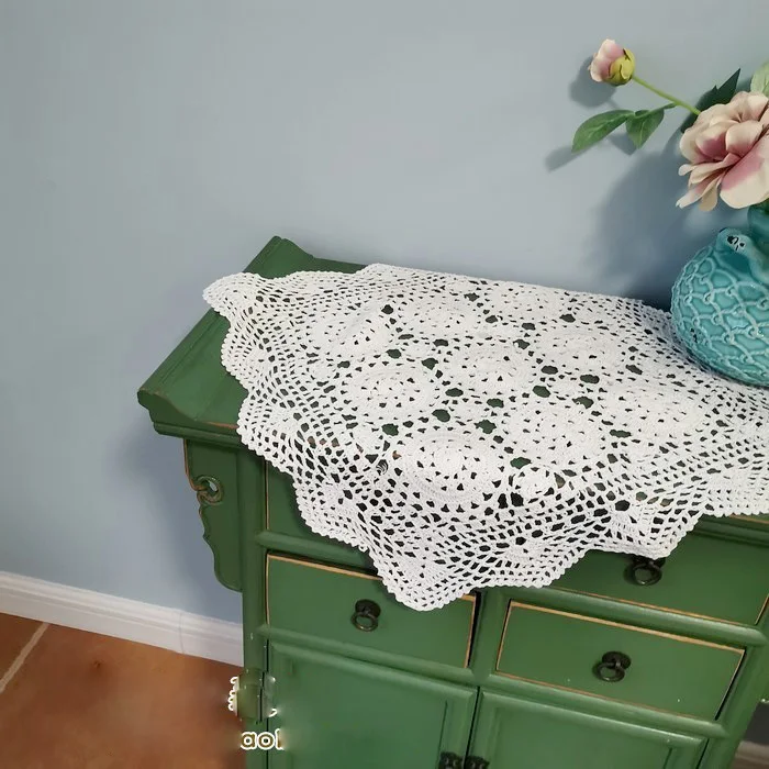 Handmade crocheting flower Chinese style European vintage cotton lace hollowed out sand hair towel decorative cover