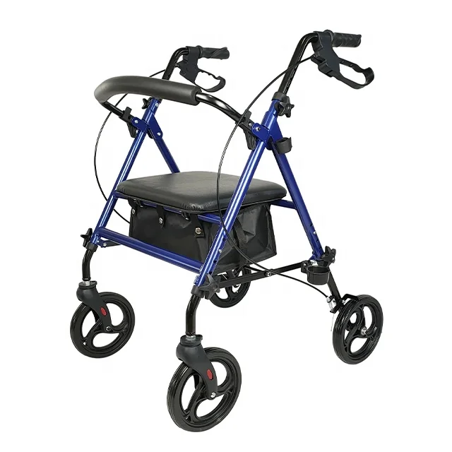 Lightweight aluminum rolling rollator walker