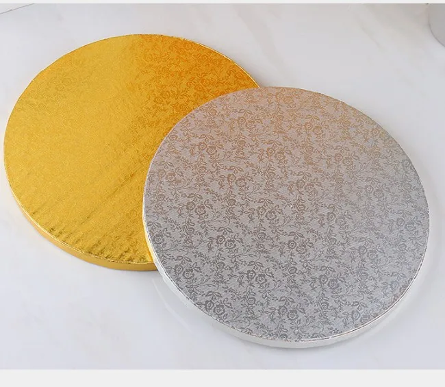
hot sale hard golden sliver cake board round 