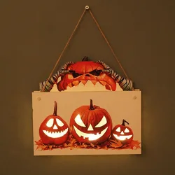 Halloween Door Sign Hanging Atmosphere Night Light Festival Wall Crafts Home Decoration Pendant