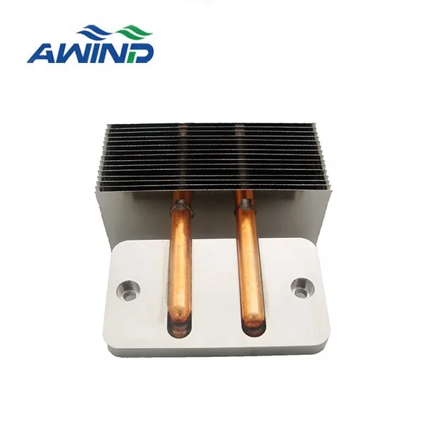Custom aluminum profile zipper stacked fin heatpipe heat sink 100w 200w heatsinks