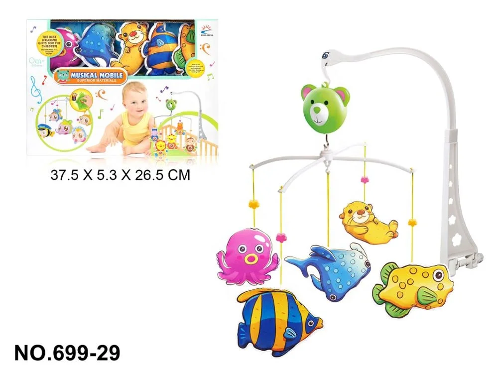 EPT Toys Latest Design Baby Musical Mobile Cute Fish Bed Bell Hanging Toys Baby Crib Mobiles For Newborn