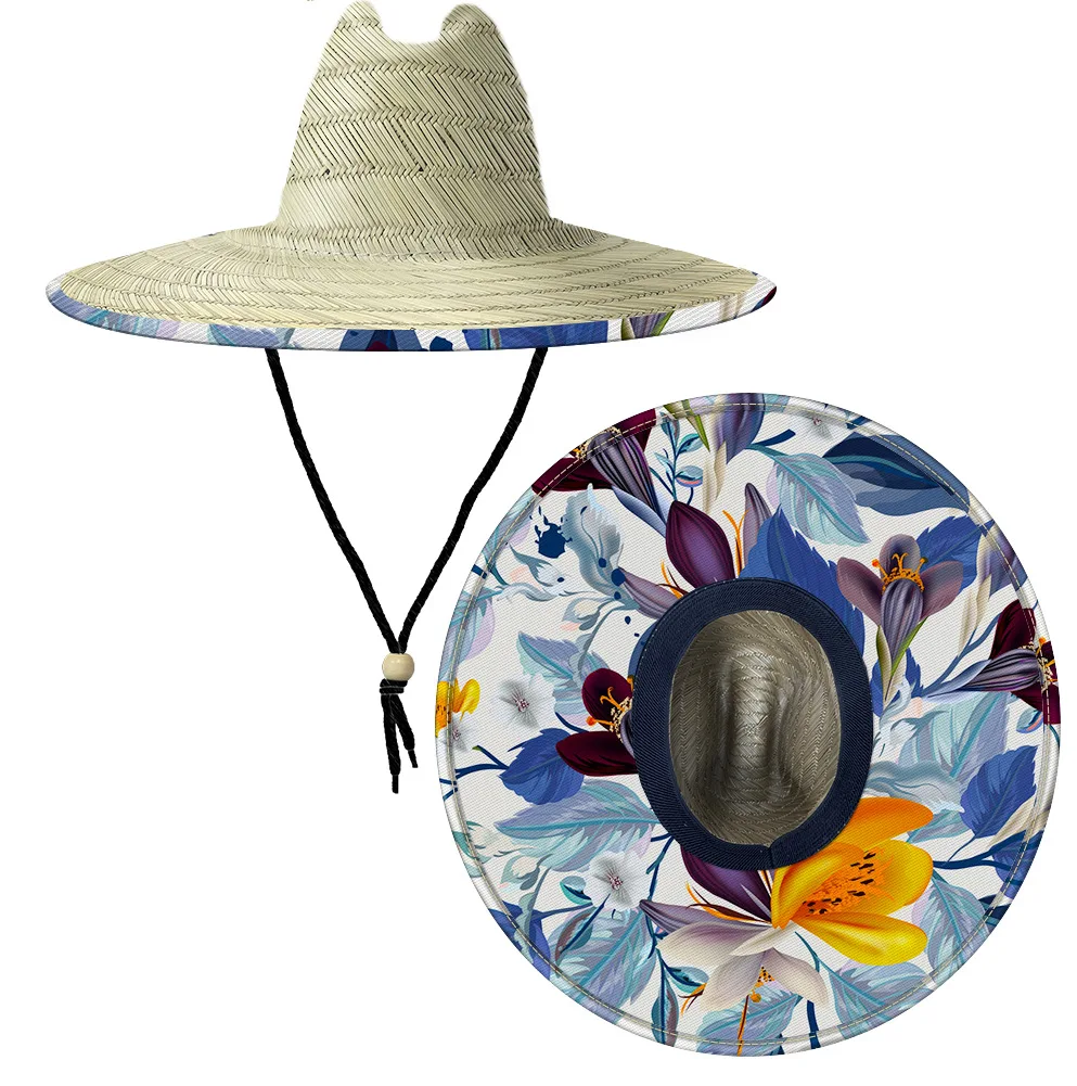 High Quality Custom Printed Lifeguard Unisex Straw Hat for Outdoor Beach & Fishing Activities