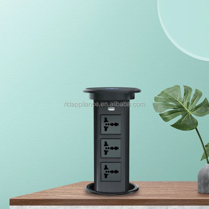 Electric pop up socket with USB charger & wireless charging for table