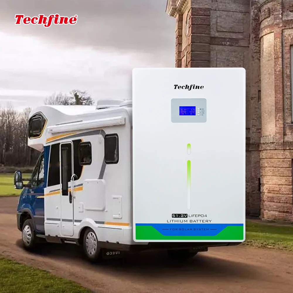 Techfine 51.2V 200AH Lifepo4 solar storage lithium battery Class A 100AH 200AH 300AH for solar inverter system
