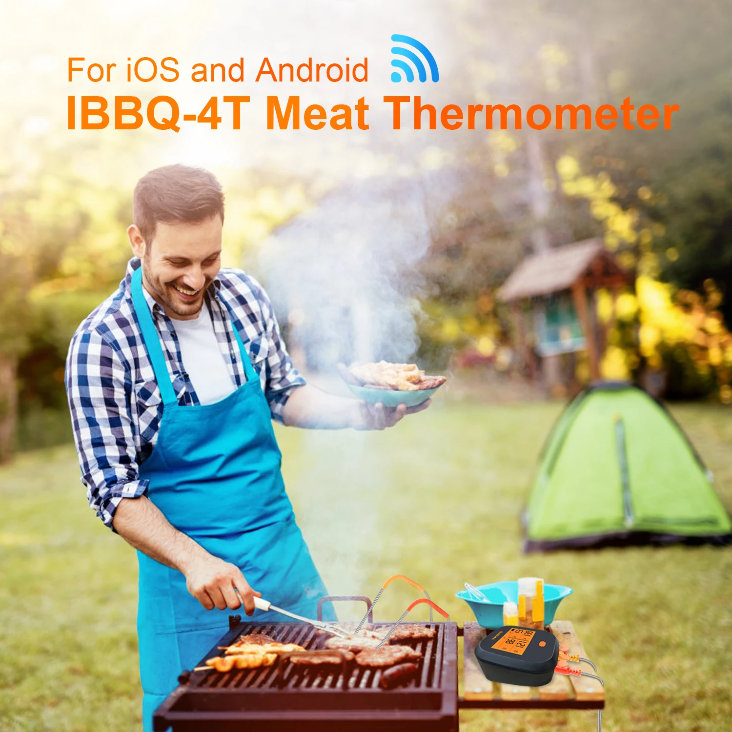  Беспроводной водонепроницаемый термометр Inkbird IBBQ-4T wifi для приготовления мяса на гриле
