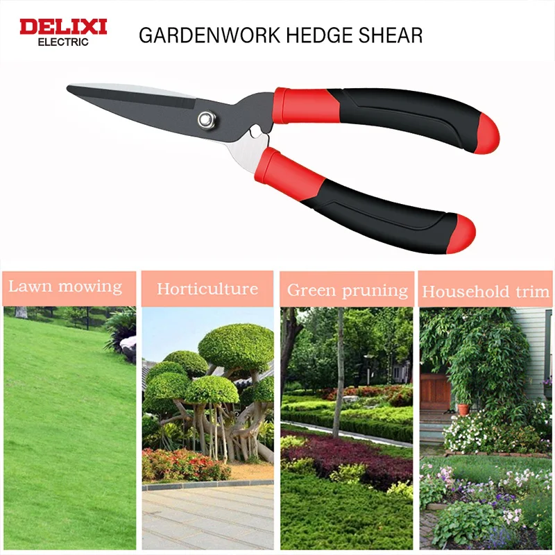 Delixi ELECTRIC Pruninng Cutters Fruits Stem Vegetables Stalk Gargenwork Hedge Shears Wearing Steel Cutters Tin Fence Pruner
