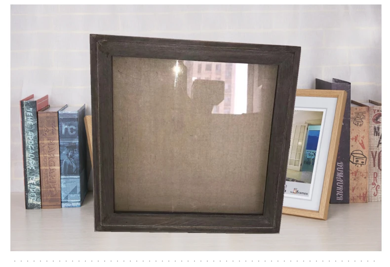 Wholesale Black Archaize Gray Wood Frame the Door With a Lock or Magnet Solid 8x10 11x14 12x12 Inch Display 3D Shadow Box
