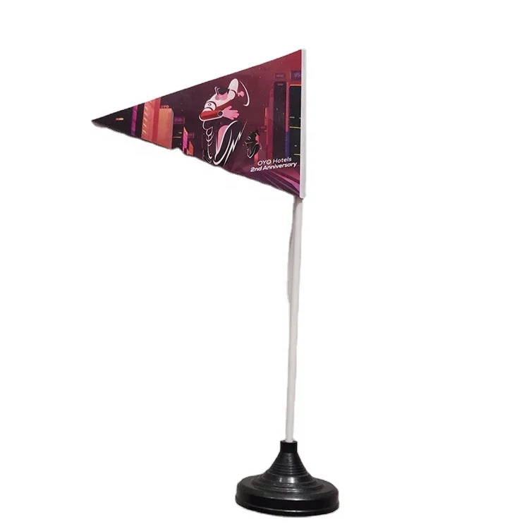 Cheap Printed Pennant Table Desk Flag Holder