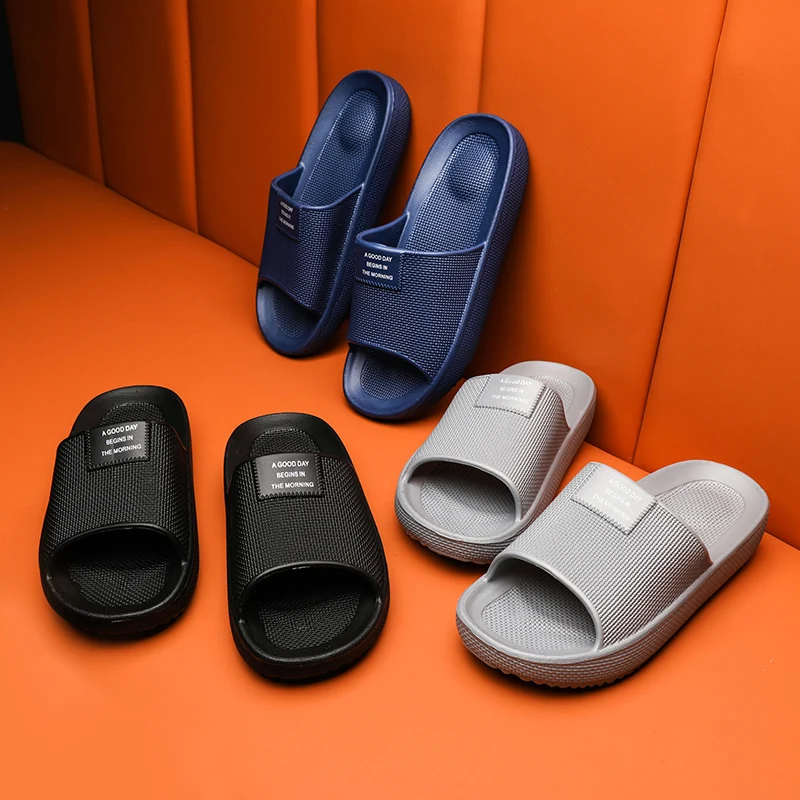 Индивидуальные домашние шлепанцы EVA, мужские тапочки, оптовая продажа с логотипом на заказ, легкая подошва