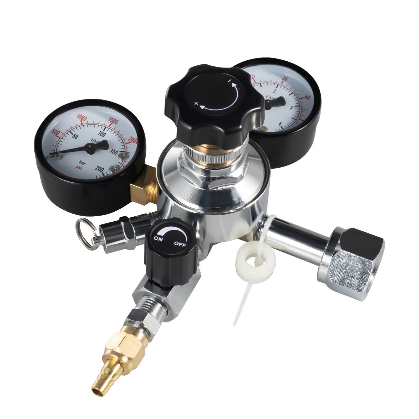 CGA320,W21.8,G5/8' CO2 regulator dual gauge beer barrel pressure reducing valve