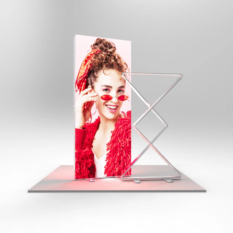 Lingtong Advertising Wall Display Photo Frmaeless Led Fabric Light Box Tool Free Double Sided Custom Printing Seg Led Backdrop