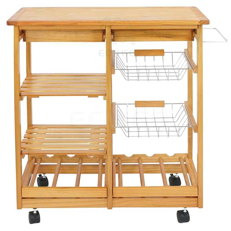 4-Tier Multifunction Utility Food Tea  Kitchen Storage Trolley Cart