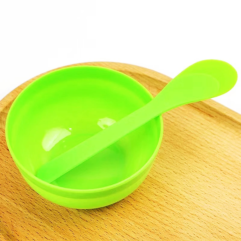 factory hot sales Supply PP green Makeup cosmetic bottle mixing bowl and spoon Mask plastic Bowl With Spatula