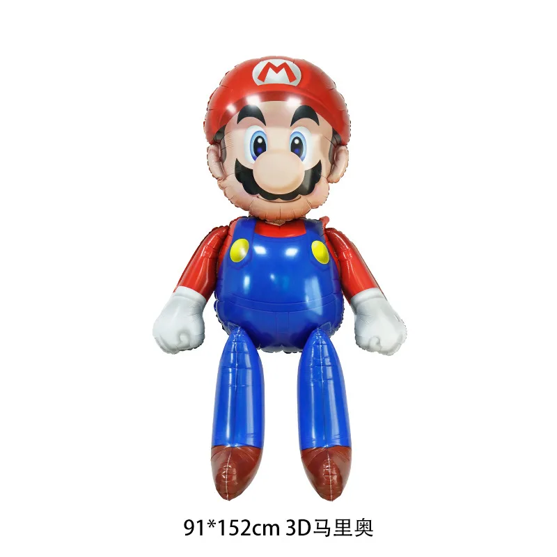 3D Mario Toy  Buzz light Superhero Spiderman American Airwalker Captain year Balloons Globos  for Kids Birthday Decor