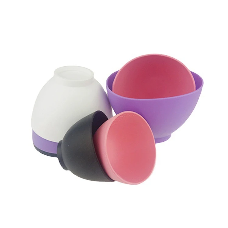 BPA FREE Soft Silicone Face Mask Bowl Facial Face Mask Mixing Bowl Stick Spatula and 2 in 1 Measuring Cup
