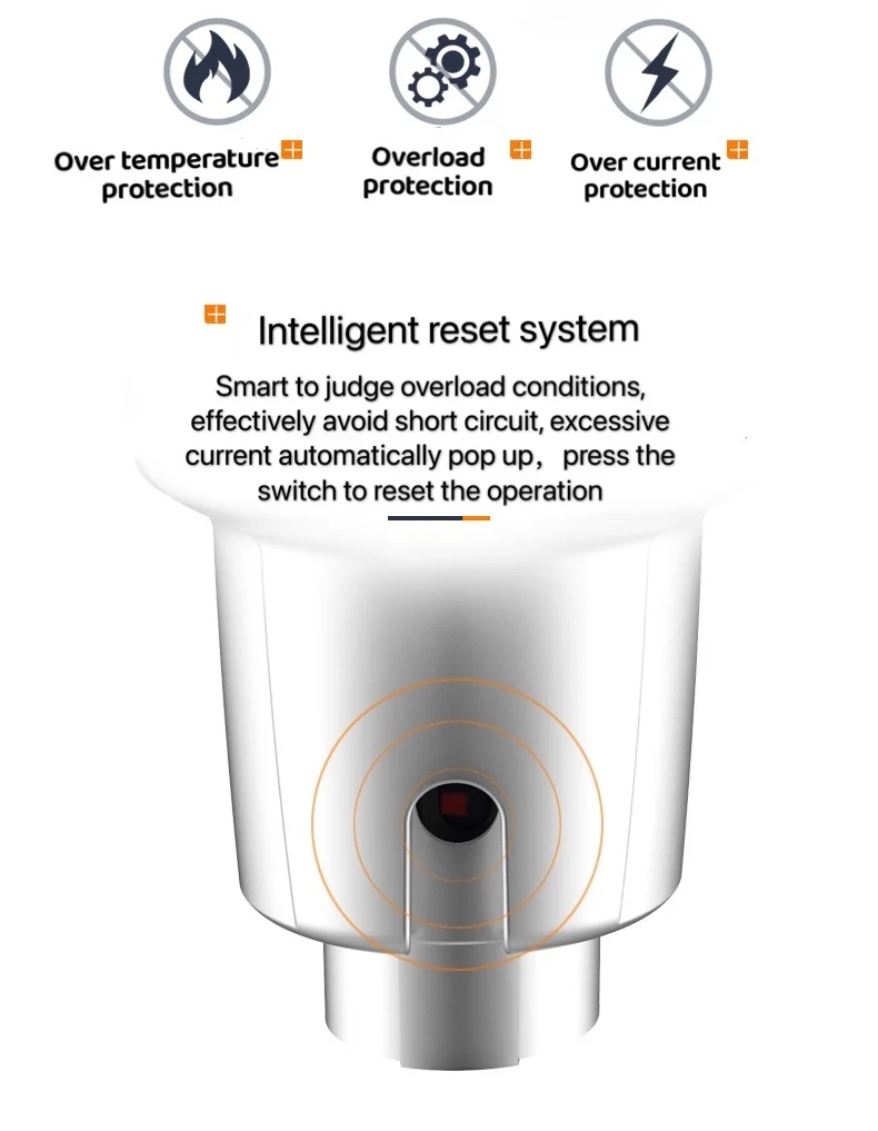 Household Food Waste Disposer Disposal Unit Garbage Disposal Continuous Feed Built-in Air Switch,Overload Protection
